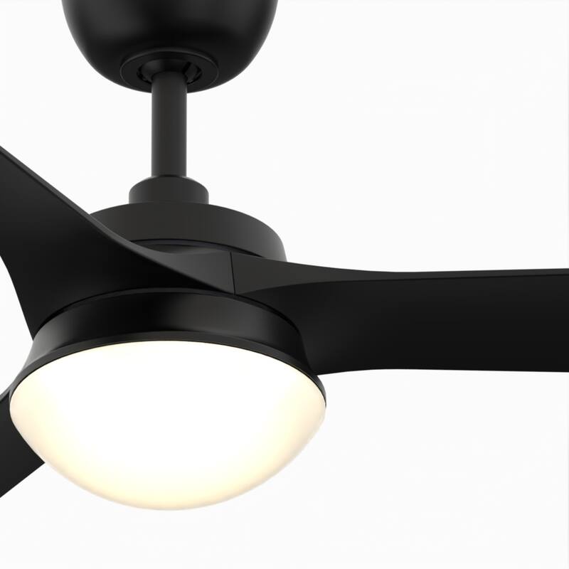 Barlow 52 inch Indoor/Outdoor Ceiling Fan with LED CCT Select Light Kit Black with Black blades