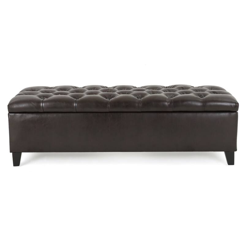 Ottilie Contemporary Button-Tufted Storage Ottoman Bench by Christopher Knight Home