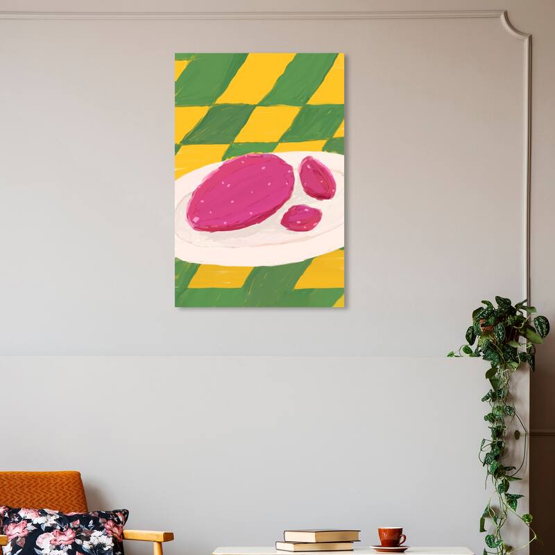 Wynwood Studio Canvas Food and Cuisine Magenta Fruit Pink and Dark Pink Traditional Wall Art Canvas Print - 30 x 20