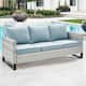 Option Light Grey Wicker / Babyblue Cusion
