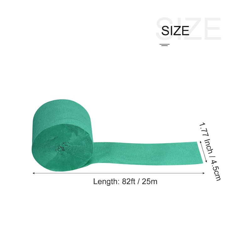 5pcs Crepe Paper Streamer Decoration 82ft Long 1.77 Inch Wide - Emerald Green