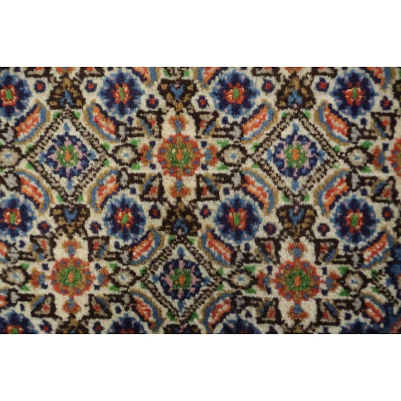 Hand Knotted Oriental 100% Wool Carpet Traditional Geometric Beige & Ivories Mood Area Rug - 8' 0'' X 6' 5''