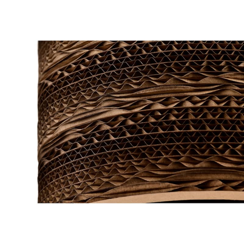 1-light Brown Natural Pendant Light With Nordic Style Cylinder Cardboard Shade For Dining Table