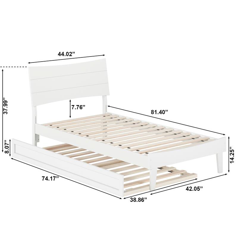 Phoenix Wood Platform Bed with Trundle