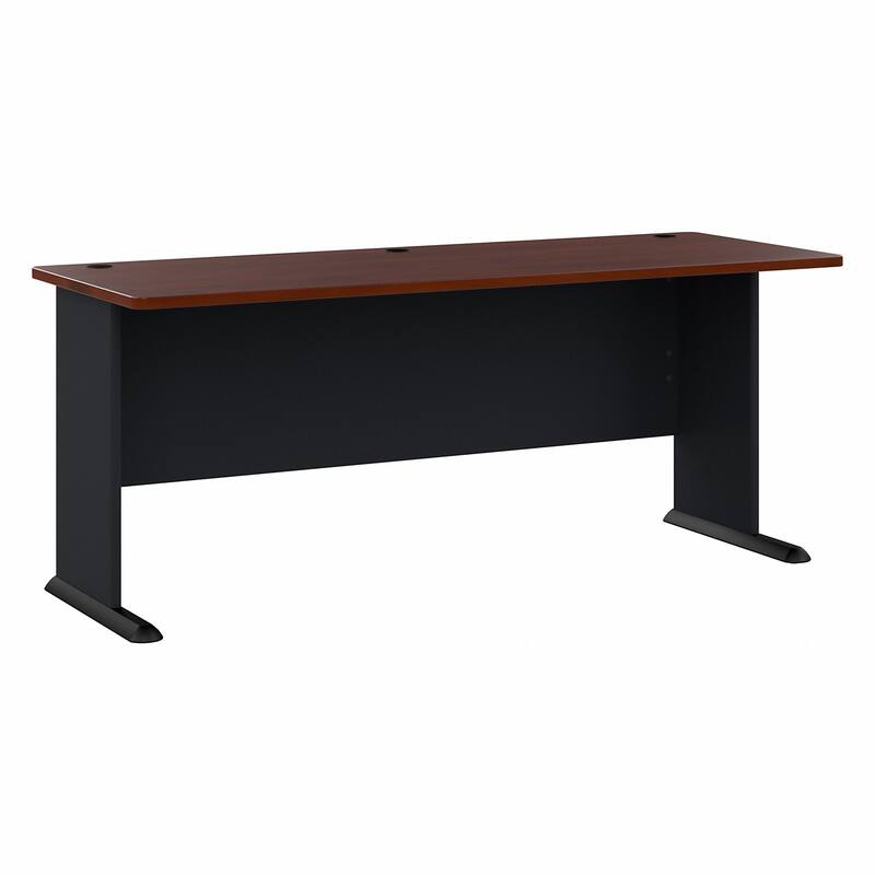 Bush Business Furniture Series A 72W Desk in Hansen Cherry and Galaxy