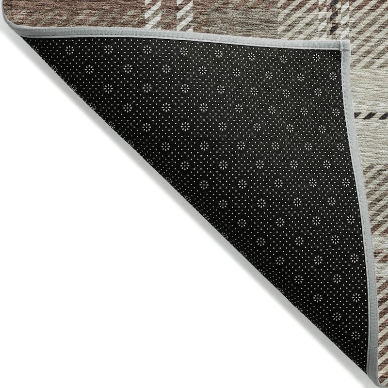 Machine Washable Indoor/ Outdoor Chantille Plaid Cozy Rug