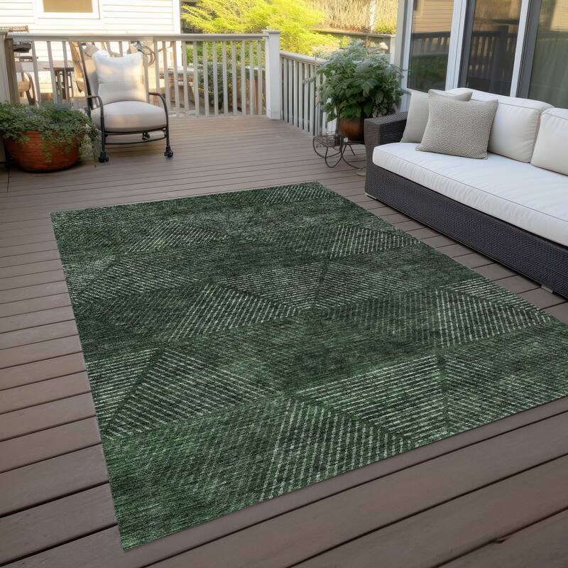 Machine Washable Indoor/ Outdoor Chantille Contemporary Prism Rug