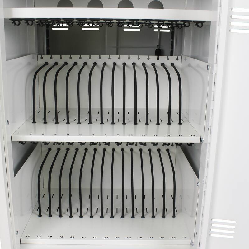 Mobile Charging Cart and Cabinet for Tablets Laptops 30-Device With Combination Lock