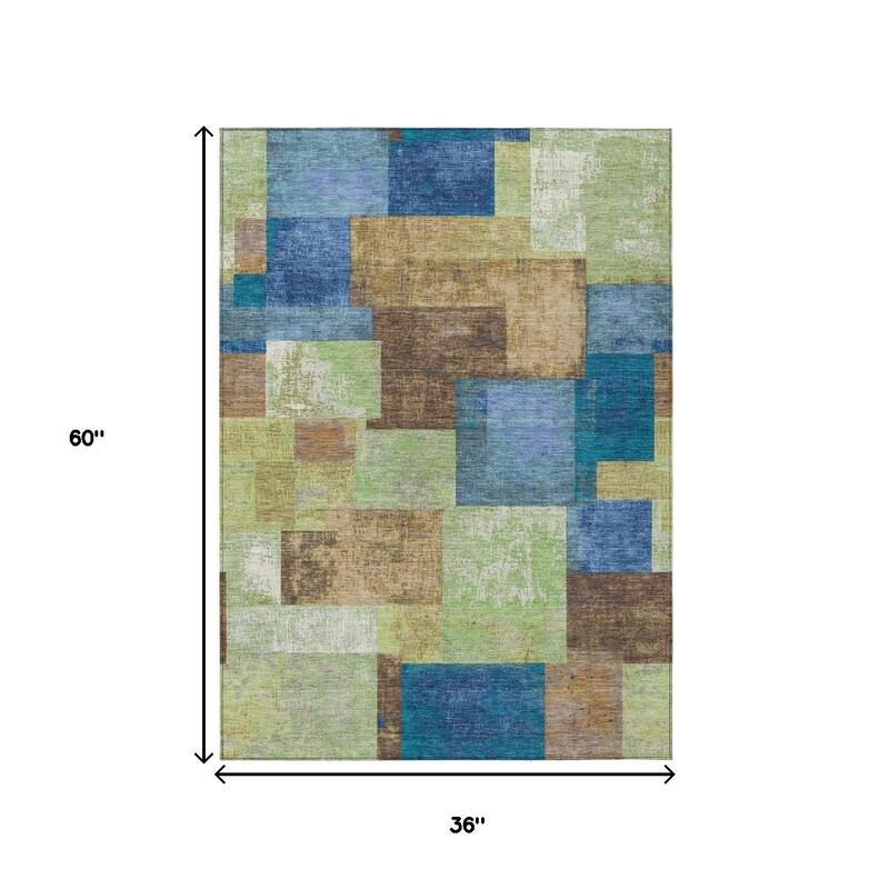 HomeRoots Geometric Traditional Rectangle Outdoor Rug