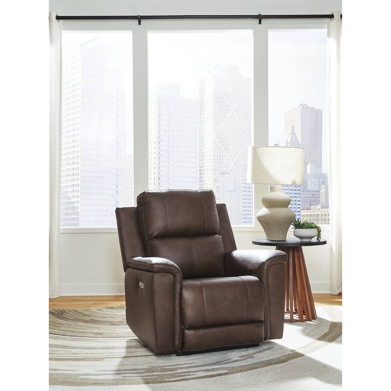 Signature Design by Ashley Burnley Power Recliner - Dark Brown