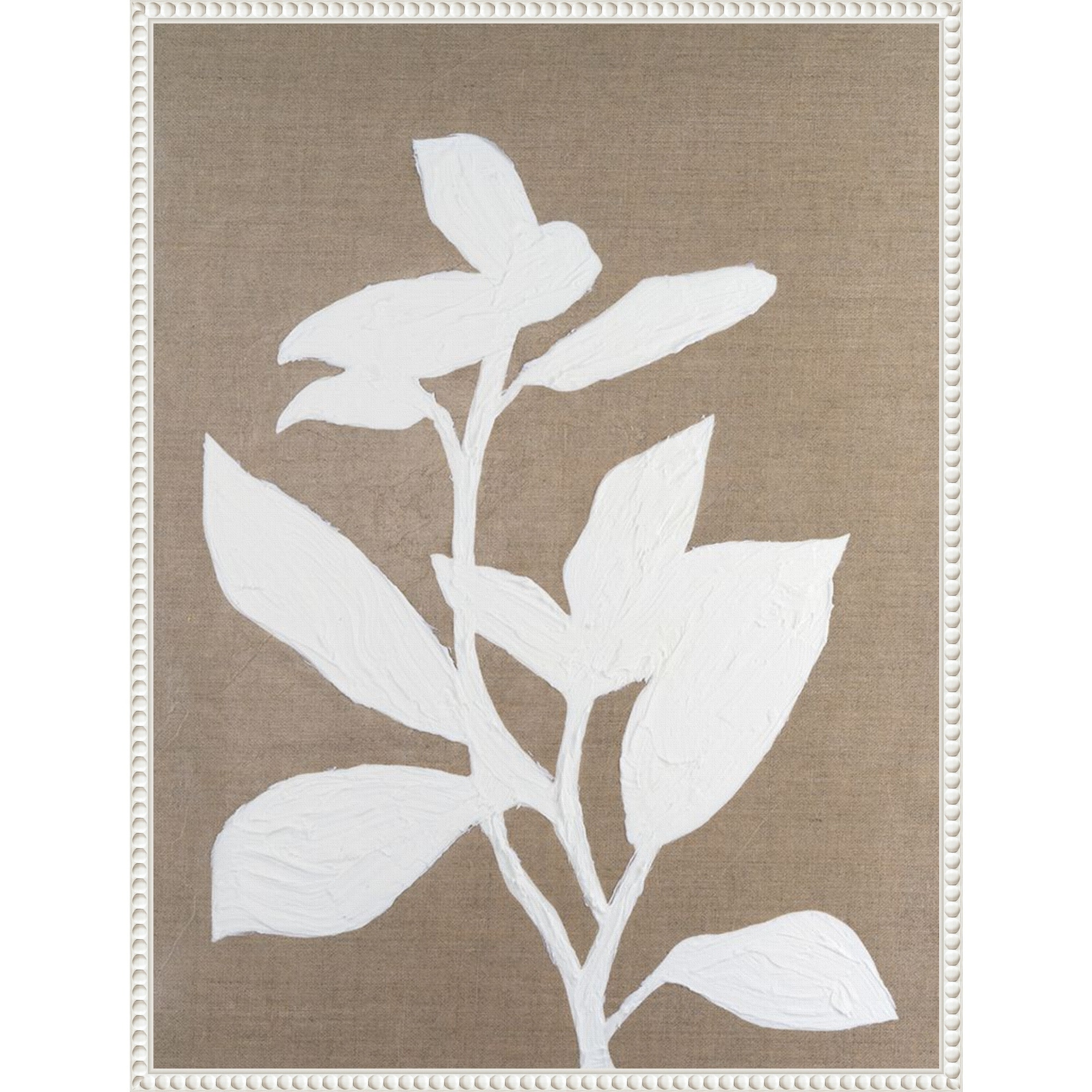 Amanti Art Frosted Linen Floral I by Vanna Lam Framed Canvas Wall Art Print - Sylvie Beaded White