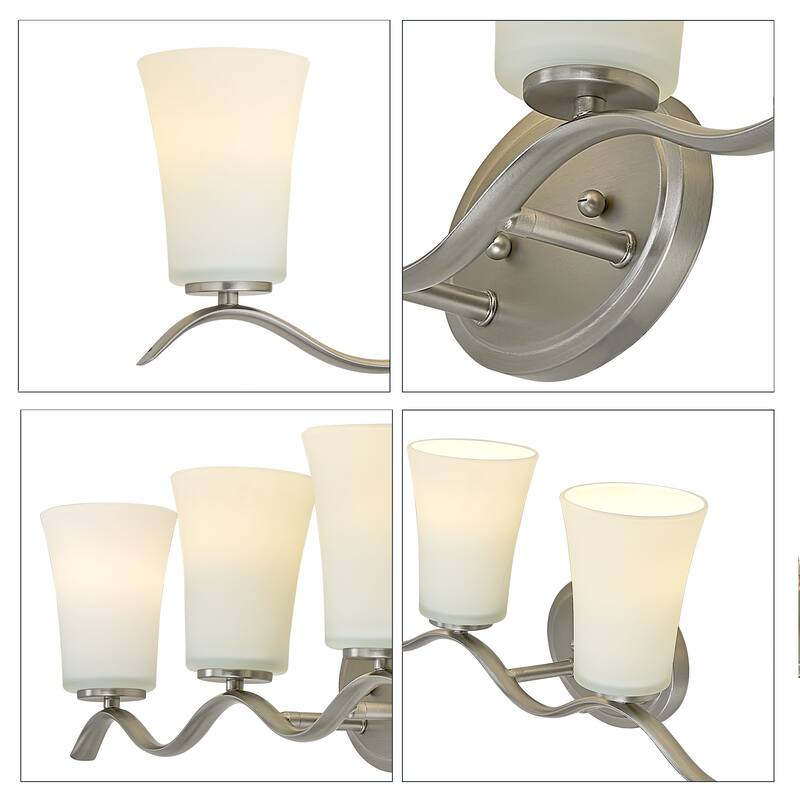 4 Lt Mount Bathroom light with white glass and gold finish