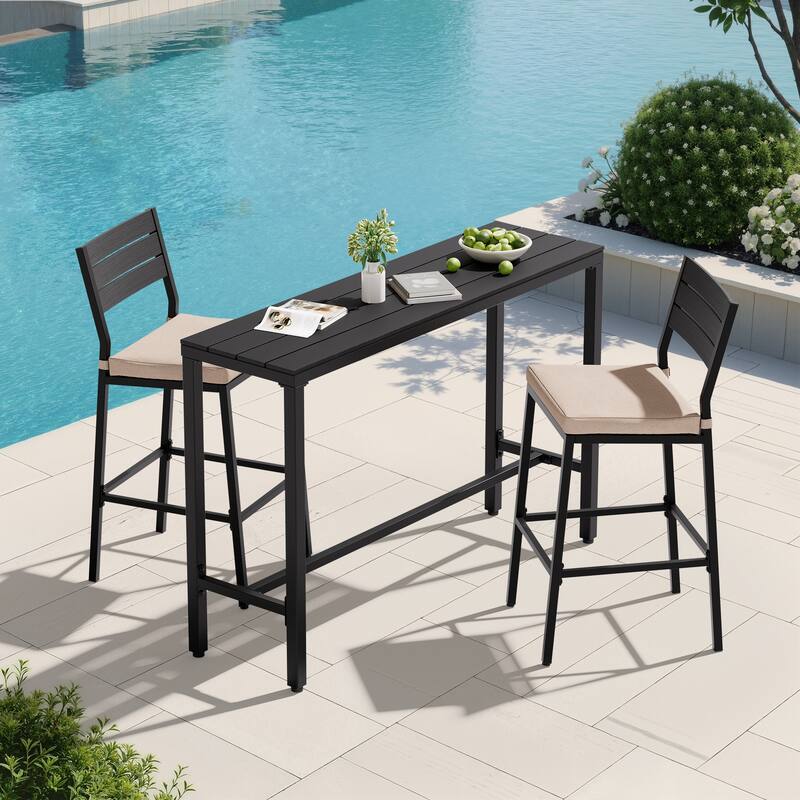 VredHom Outdoor Bar Table Rectangular Pub Table