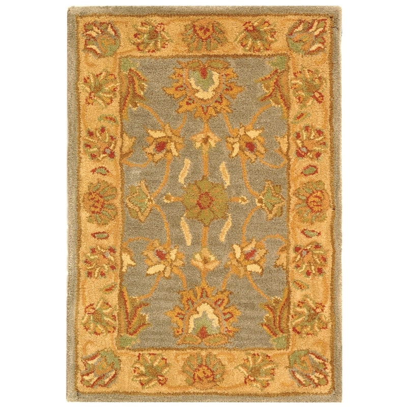 SAFAVIEH Handmade Heritage Kimono Traditional Oriental Wool Rug - 2' x 3' - Blue/Beige