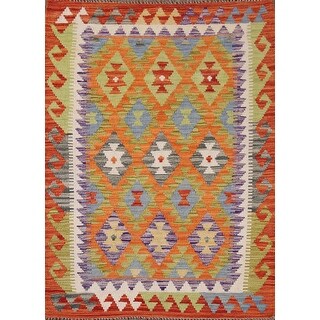 Tapis Kilim En Laine 3x5 – Réversible, Motif Géométrique, Tissé Main