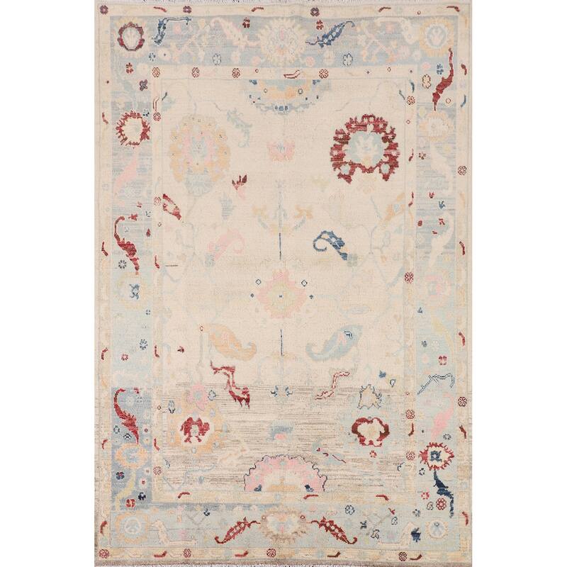 Kazak Oriental Area Rug Hand-Knotted Dining Room Wool Carpet - 5'9" x 7'10"