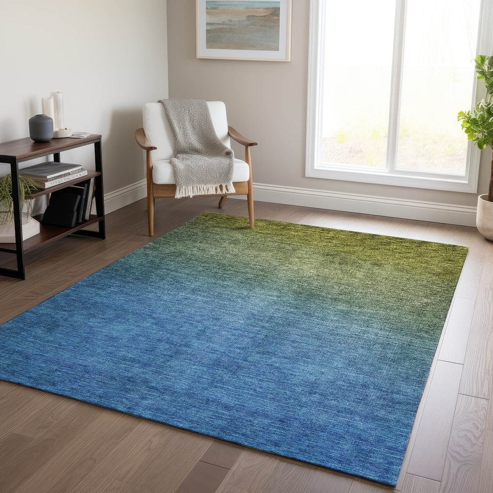 Machine Washable Indoor/ Outdoor Chantille Modern Ombre Rug