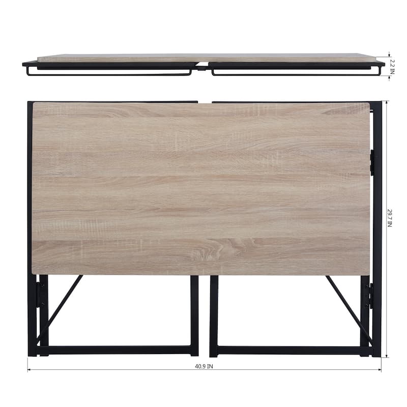 Homylin Folding Desk, Space-Saving Writing Table with Metal Frame