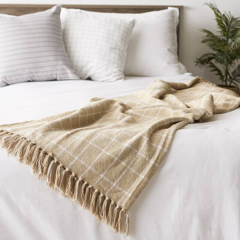 DII Checked Plaid Decorative Throw