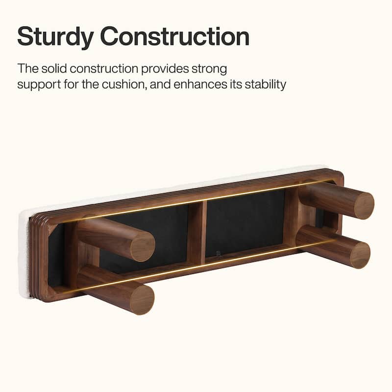 55-Inch Upholstered Entryway Bench, Modern Shoe Bench