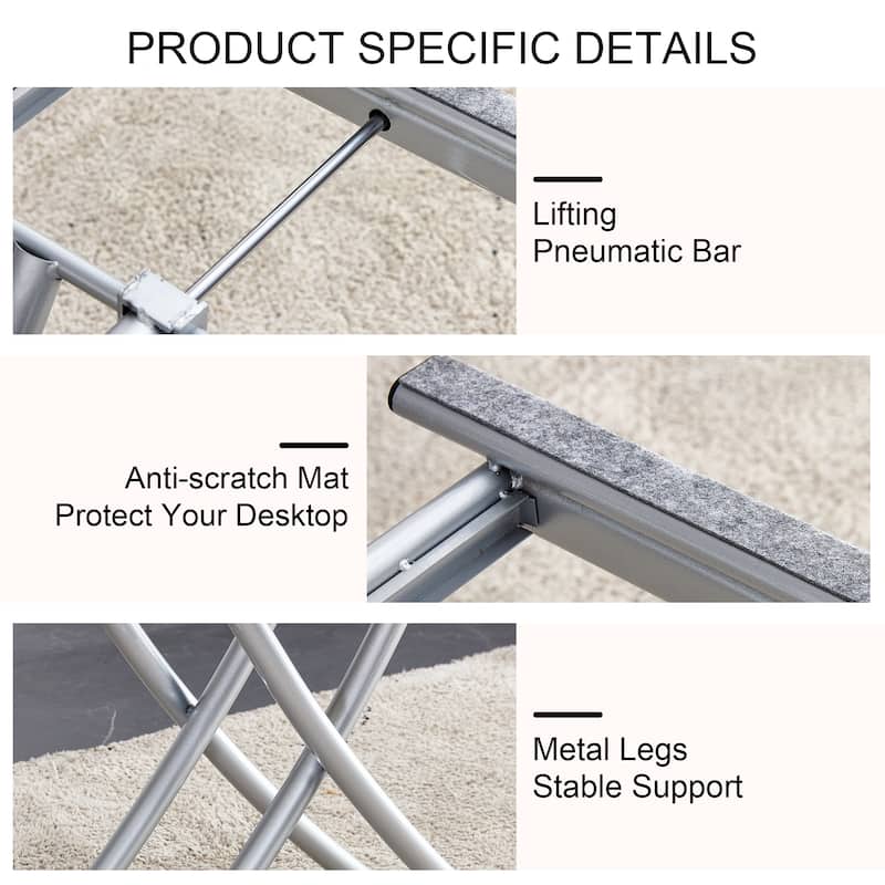 Modern minimalist multifunctional lift table with silver metal legs