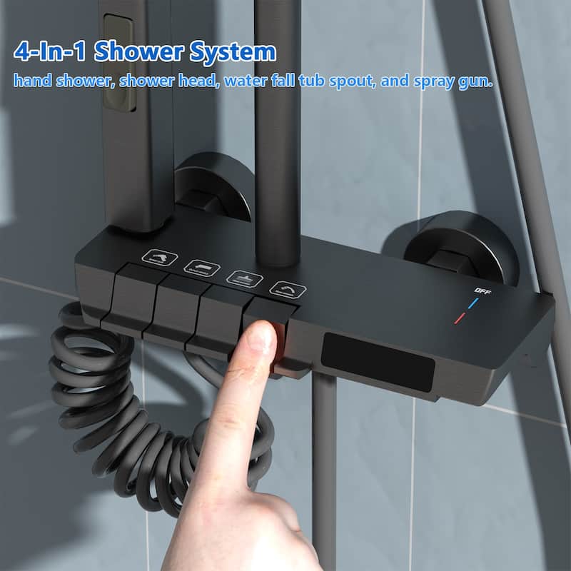 Rainfall Shower Head Spray Bathroom Shower Faucet,Waterfall Tub Spout - 46.5"