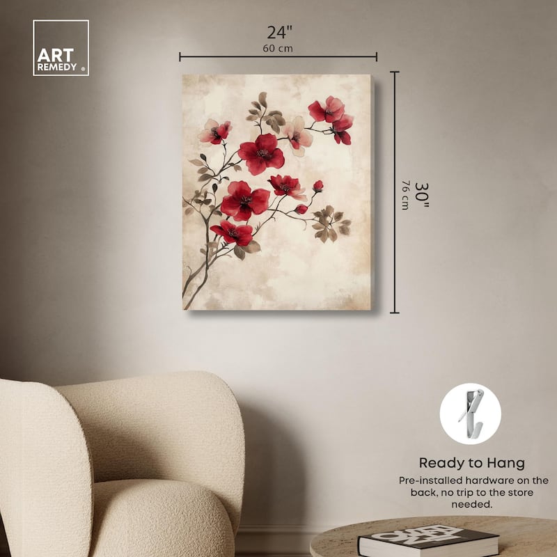 Cherry Bloom Canvas by Art Remedy, Gallery Wrapped