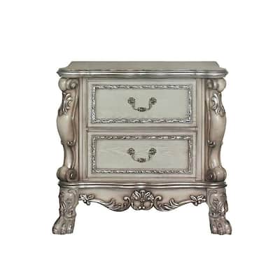 Solid Wood Nightstand with 2 Drawers