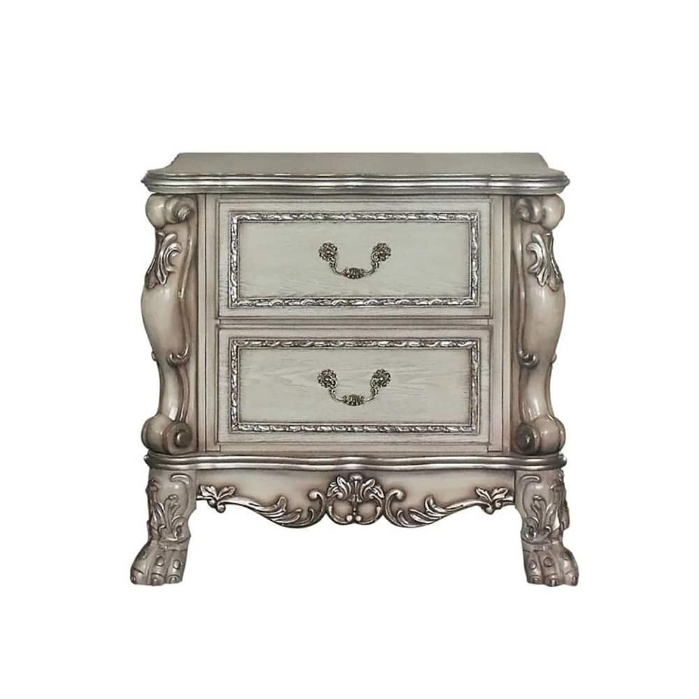 Solid Wood Nightstand with 2 Drawers