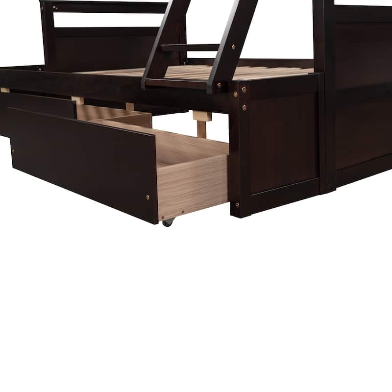 Twin over Full Bunk Bed with Storage