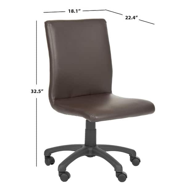 SAFAVIEH Hal Brown Desk Chair - 18.1" x 22.4" x 32.5"