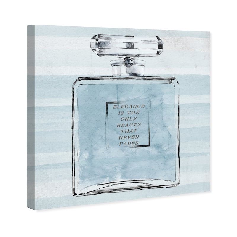 Wynwood Studio Canvas Fashion and Glam Elegant Blue Perfume Blue and Light Blue Glam Wall Art Canvas Print