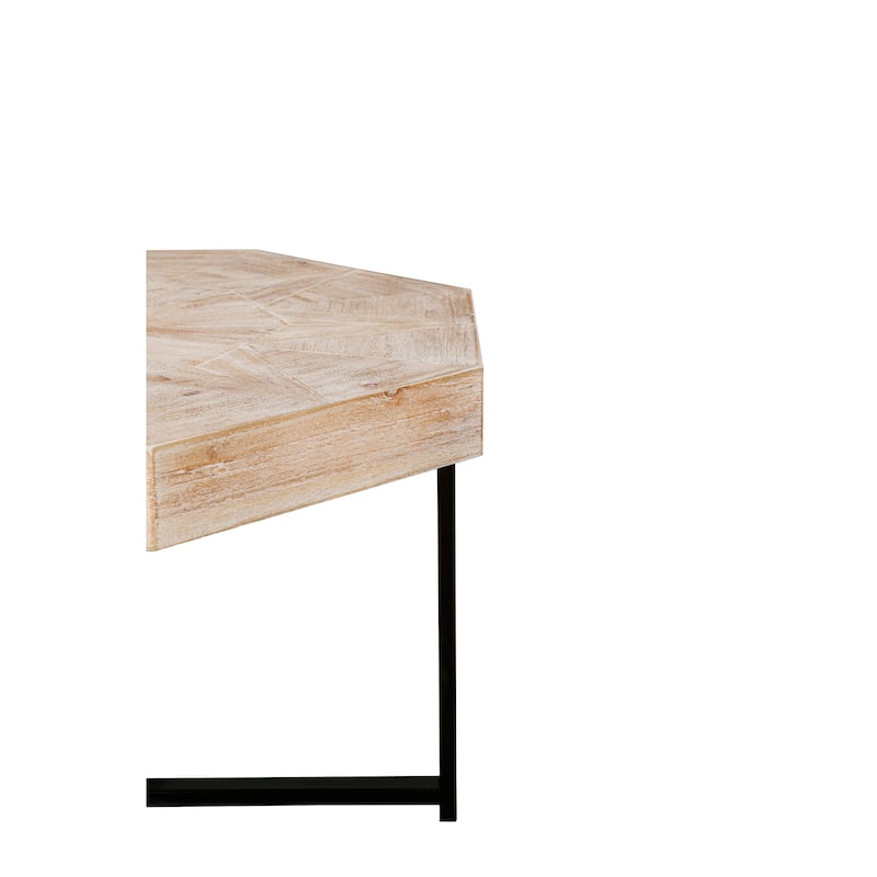 Rustic Farmhouse Coffee Table Octagonal Coffee Table with Joined Tabletop and Cross-Leg Design, for Living Room