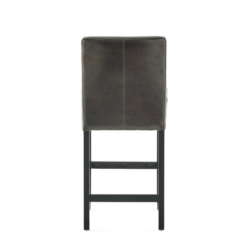 Portman 38-inch Brown Bonded Leather Counter Stool (Set of 2) by Christopher Knight Home