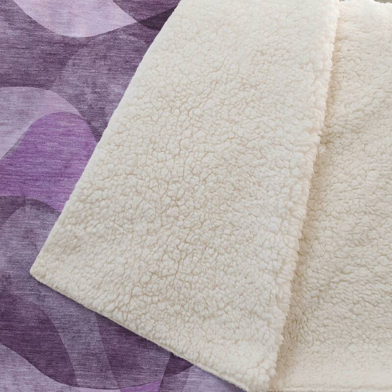 Premium Machine Washable Abstract Contemporary Sherpa Throw Blanket