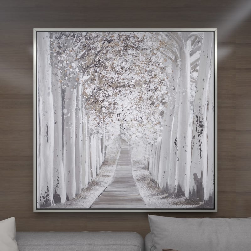 Canvas Landscape Trees Living Room Framed Wall Art with Frame - Roche River Decor