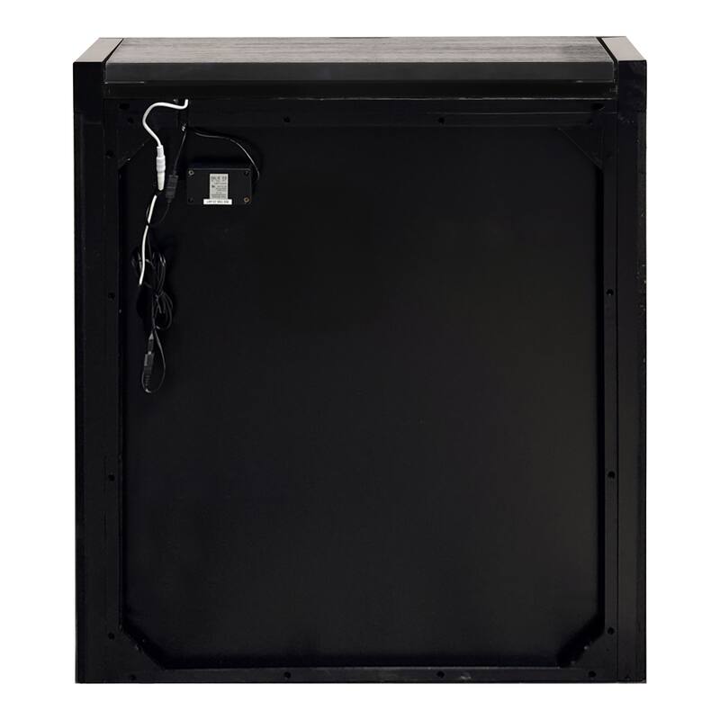 Furniture of America Alaric Modern Black Solid Wood 2-Piece Bedroom Set with 32-inch Makeup Vanity