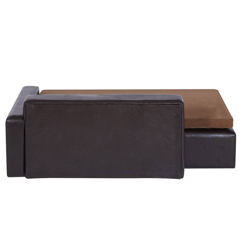 Brown Soft Faux Leather Dog Sofa Couch Perfect for Indoor Pets Suitable for Various Places