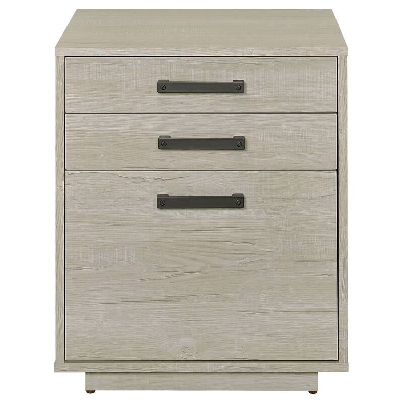 Loomis Whitewashed Grey 3-Drawer Home Office File Cabinet