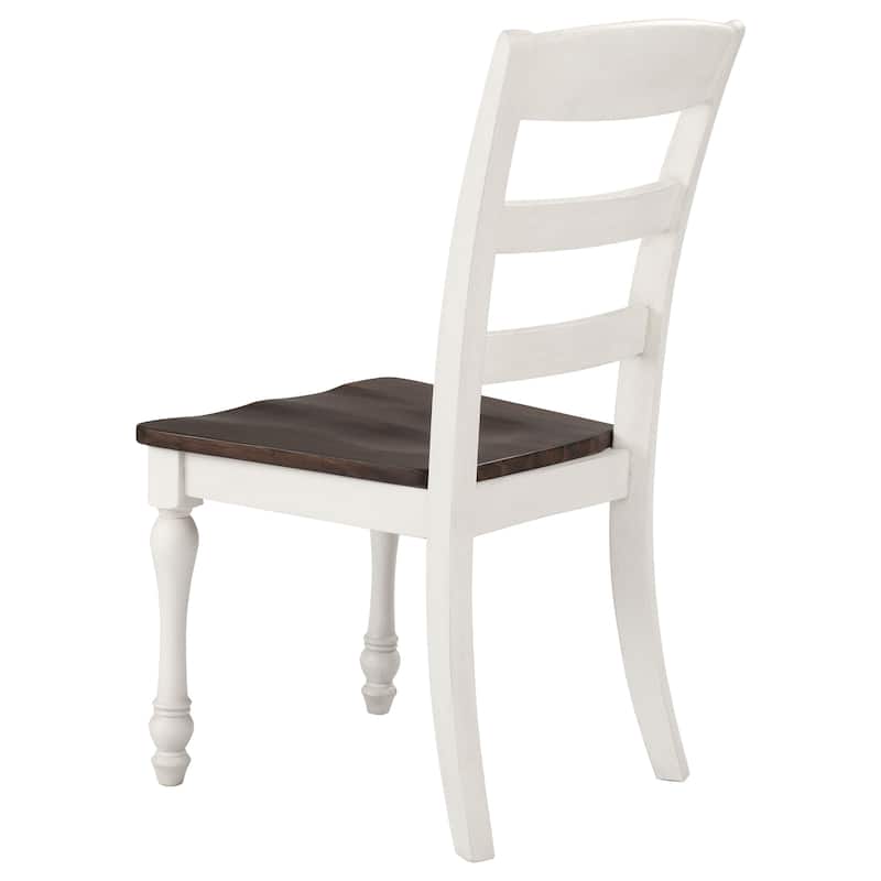 Madelyn Coastal White Wood Dining Side Chair (Set of 2)