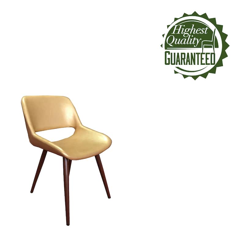 Porthos Home Shane Faux Leather Mid-Century Dining Chair with Metal Legs, Set of 2