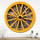 preview thumbnail 9 of 8, Designart 'Yellow wooden Wagon Wheel Country' Oversized Farmhouse Wall CLock
