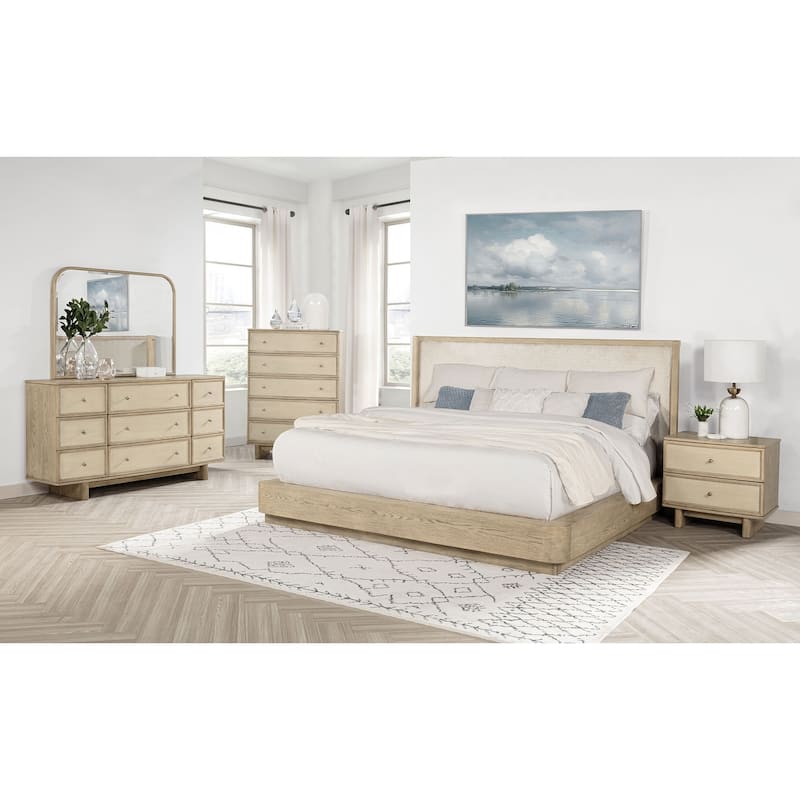 Kailani Bedroom Set Beige Oak - Queen - 5 Piece