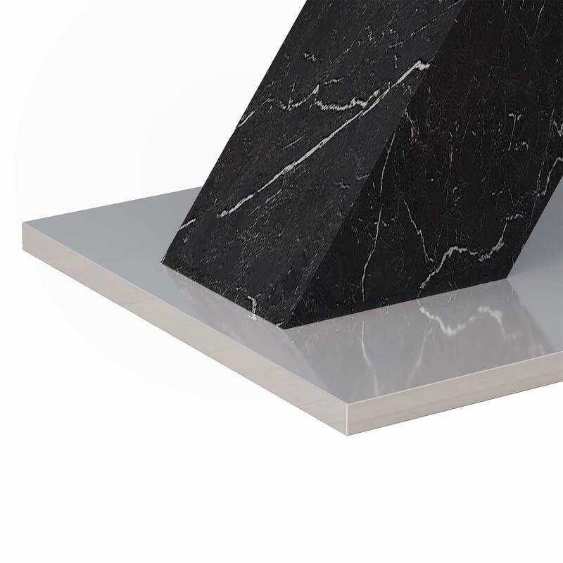 Modern Square Dining Table with Metal Base