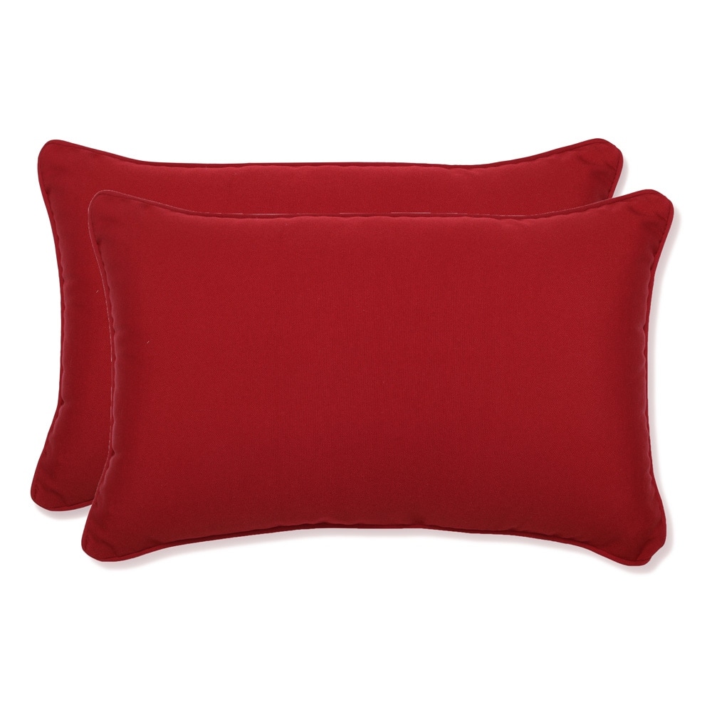 Pillow Perfect Decorative Red Polyester Outdoor Toss Pillows (Set of 2)