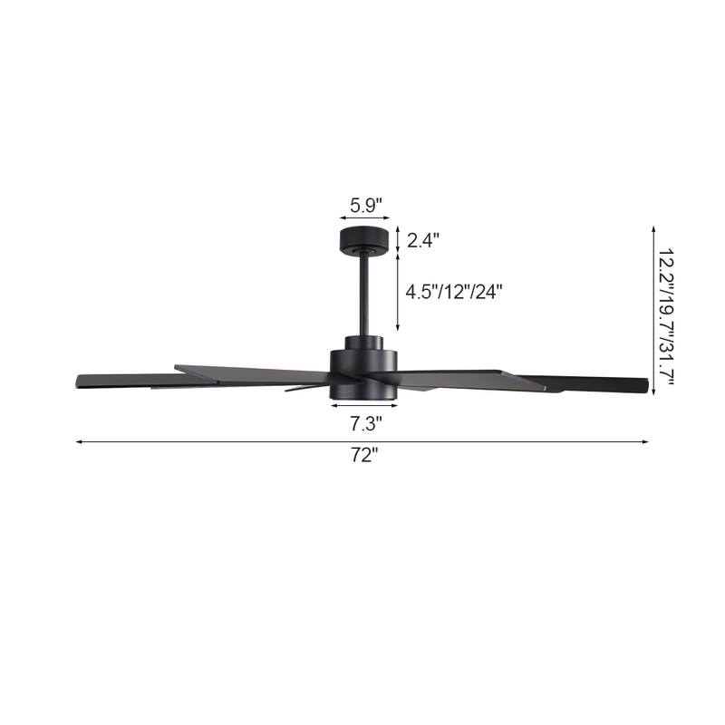 MLiAN 72 in. 8-Plywood Blades Indoor Ceiling Fan With Remote...