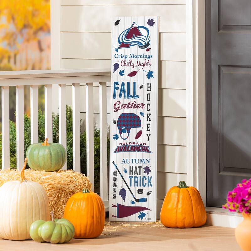 47" Double Sided Seasonal Porch Leaner, Colorado Avalanche - 47" x 11.25" - Fall