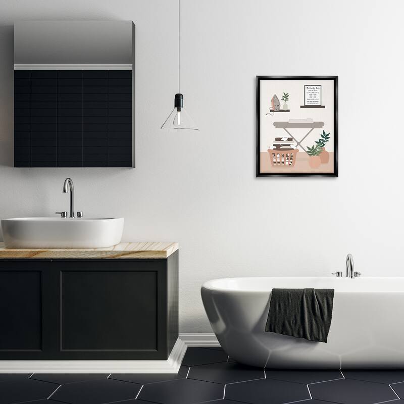 Stupell Laundry Rules Modern View Framed Floater Canvas Wall Art Design By Natalie Carpentieri