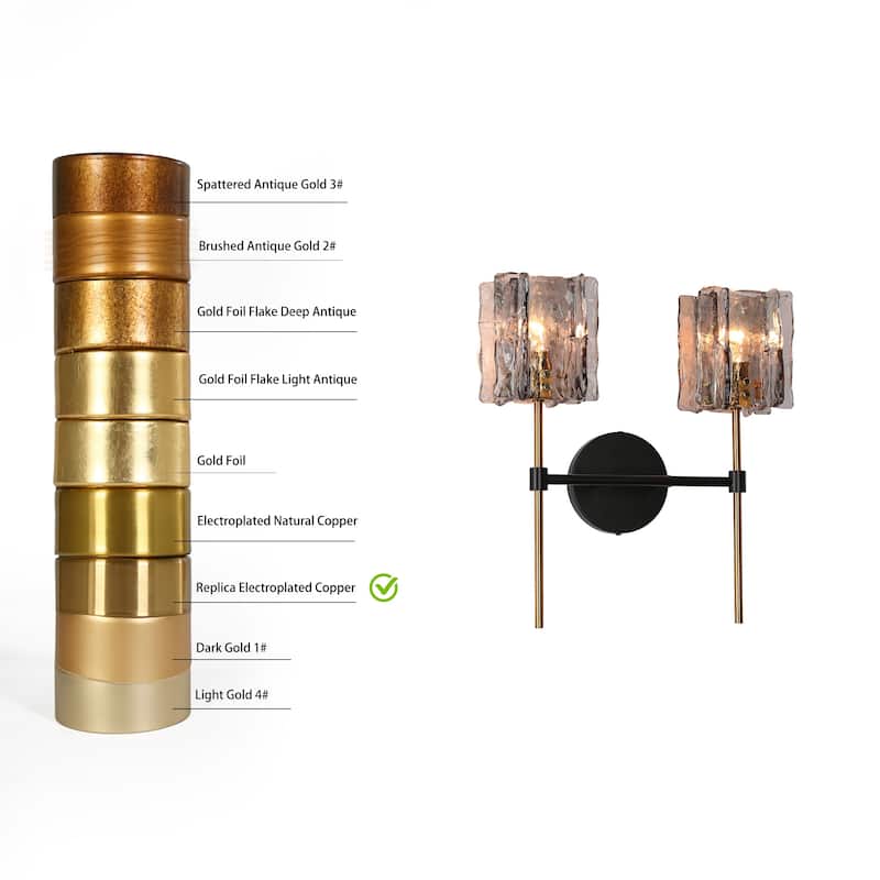 Kasy Modern 4-Light Bathroom Vanity Lights Smokey Grey Glass Wall Sconces
