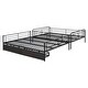 preview thumbnail 4 of 8, Full XL Over Queen Metal Bunk Bed with 2 Drawers,Stylish Metal Frame Bed,Easy Assembly],Black